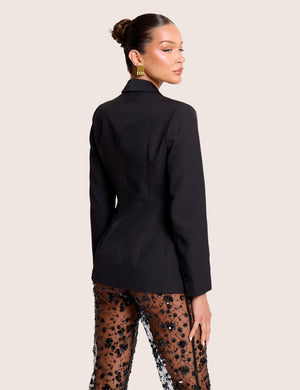 Single Breasted Fitted Blazer Black
