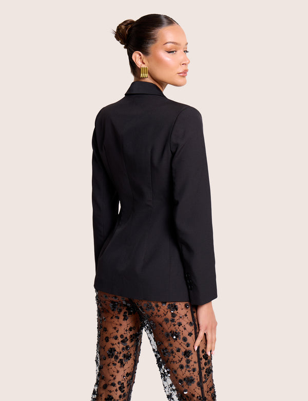 Single Breasted Fitted Blazer Black