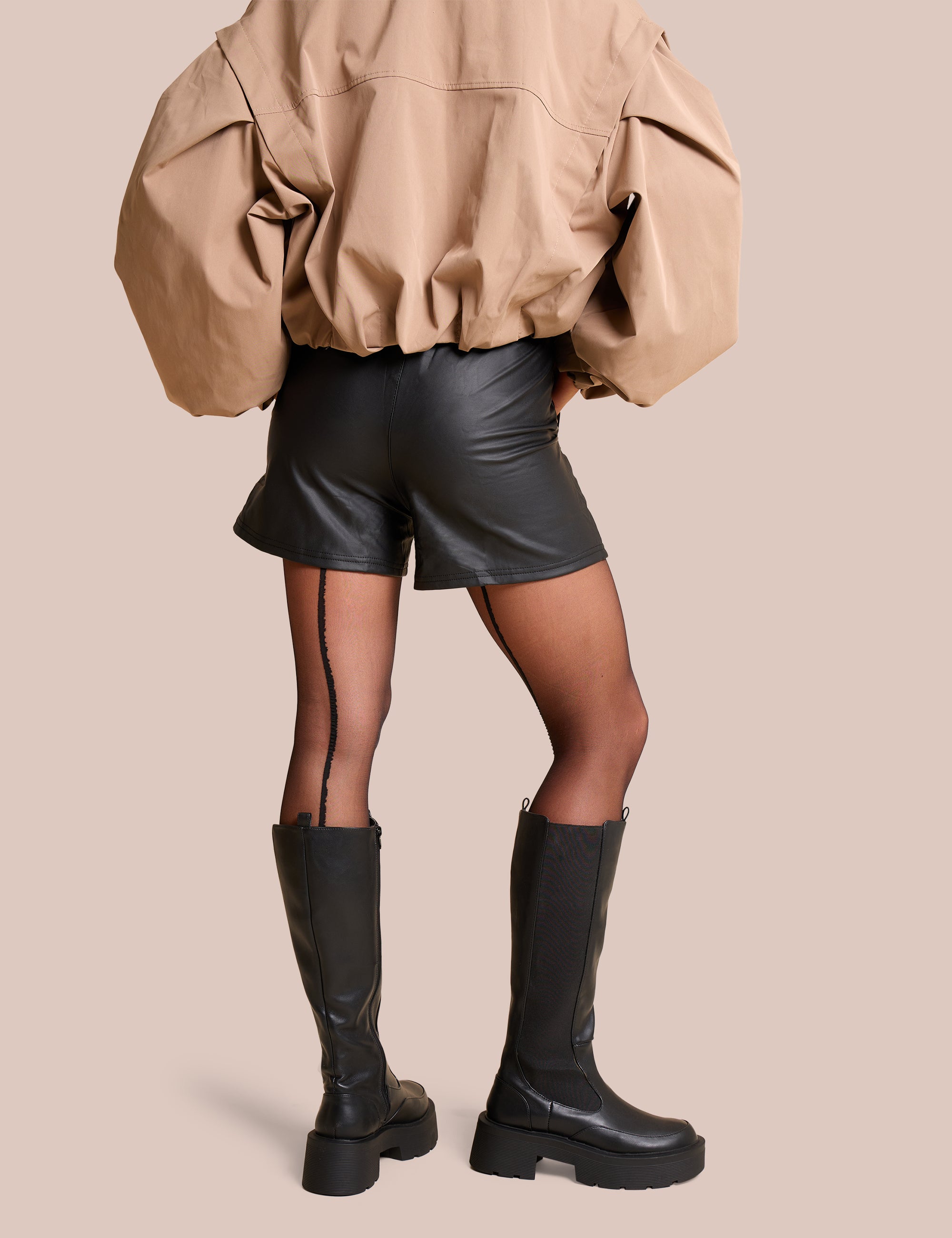 High Waist Faux Leather Mini Shorts Black | Public Desire