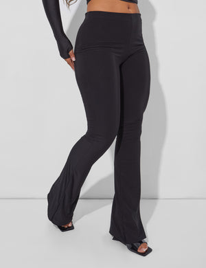 Slinky Flare Trousers Black