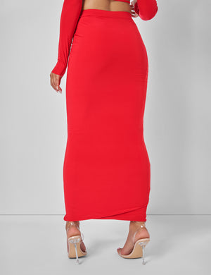 Public Desire Cut Out Maxi Skirt Co-ord in Red