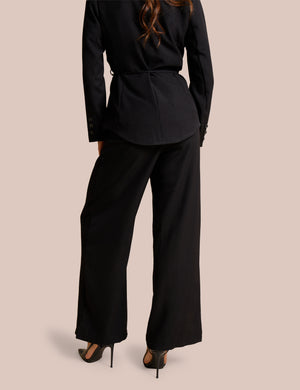 High Waist Tailored Wide Leg Trouser Black