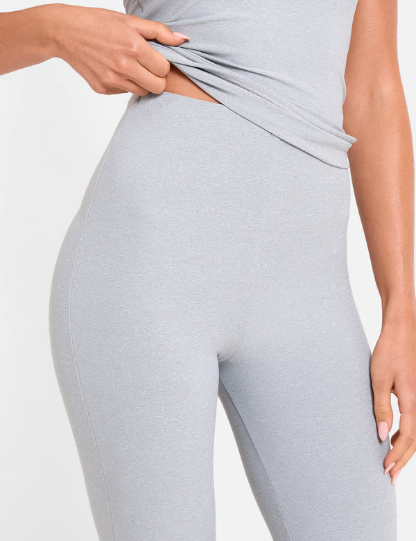 High Waist Luxe Slinky Capri Pants Grey Marl