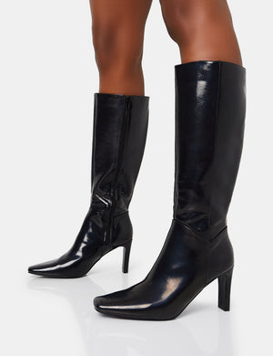 Slim block heel boots sale