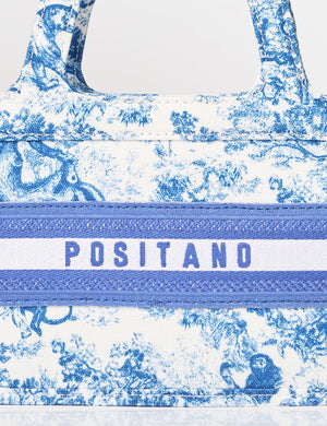 The Positano Blue Mini Canvas Tote Bag