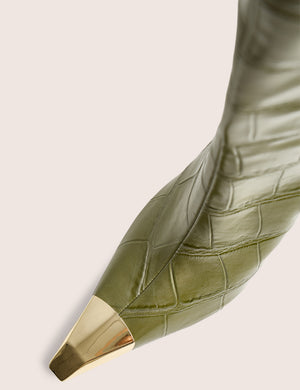 Radiate Green Croc Knee High Boot