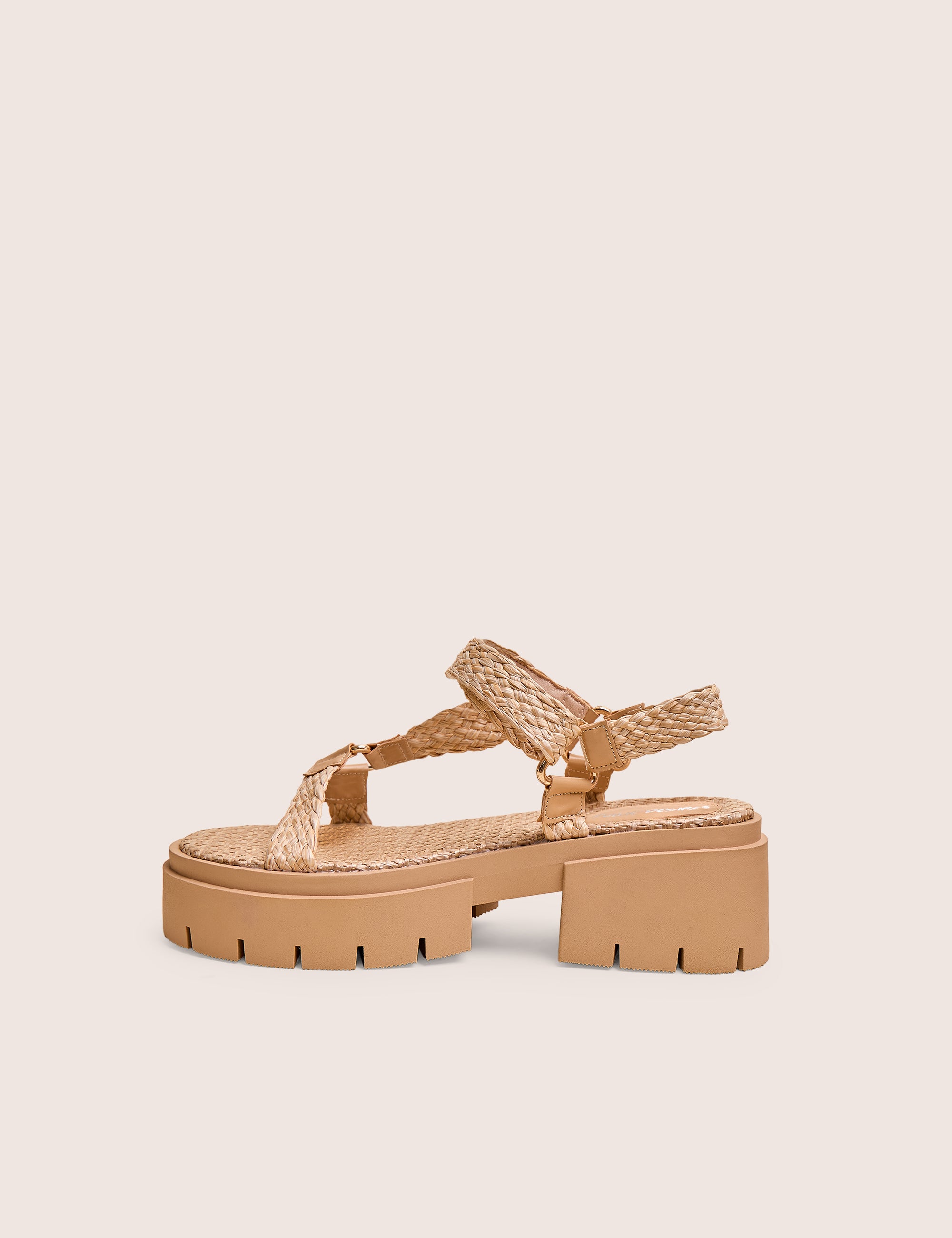 Hazard Natural Raffia Chunky Dad Sandals | Public Desire