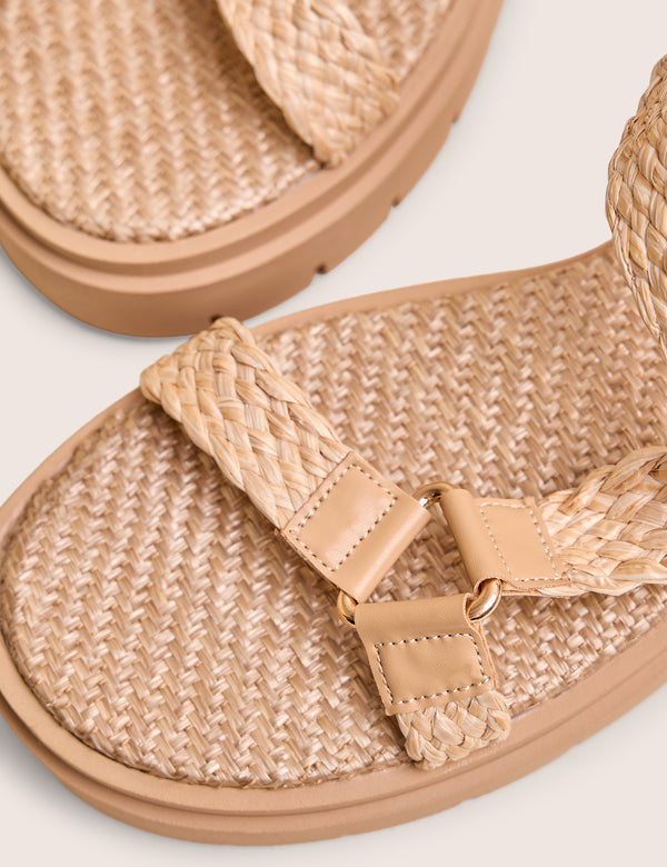 Hazard Natural Raffia Chunky Dad Sandals