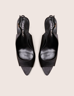 Reigns Black Peep Toe Court Heels