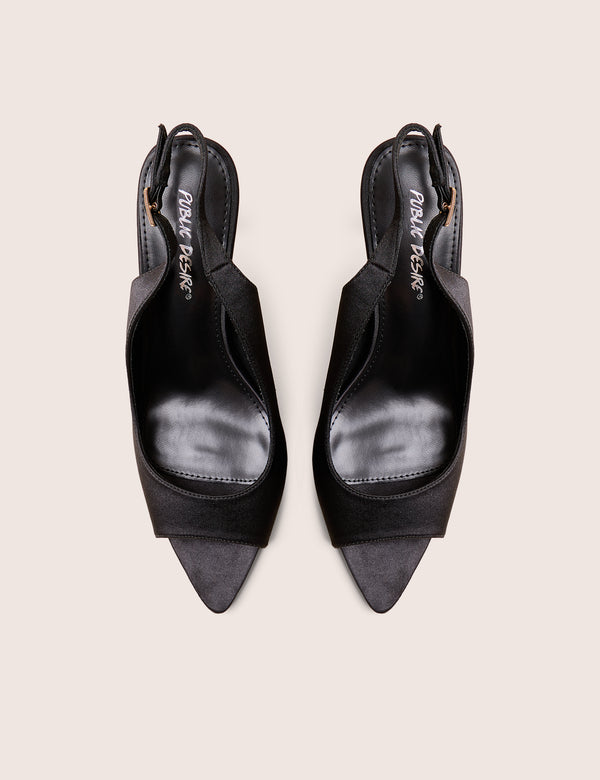Reigns Black Peep Toe Court Heels