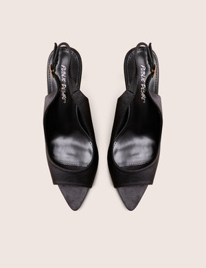 Reigns Black Peep Toe Court Heels