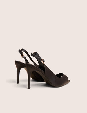 Reigns Black Peep Toe Court Heels
