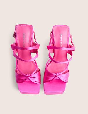 Renaissance Hot Pink Strappy Detail Platform Heels