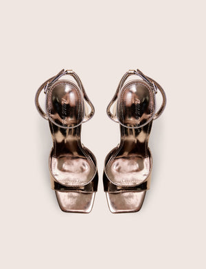 Resist Pewter Metallic Peep Toe Barley There Platform Heels