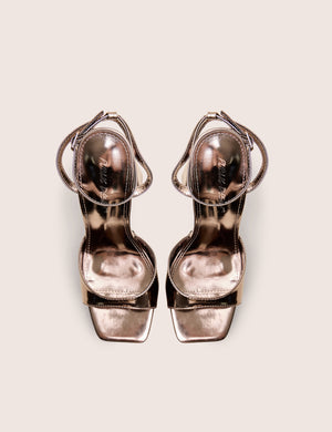 Resist Pewter Metallic Peep Toe Barley There Platform Heels