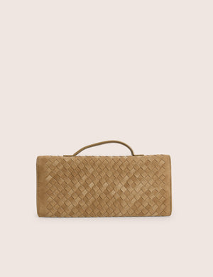 The Rose Stone Suedette Weave Rectangle Clutch Bag