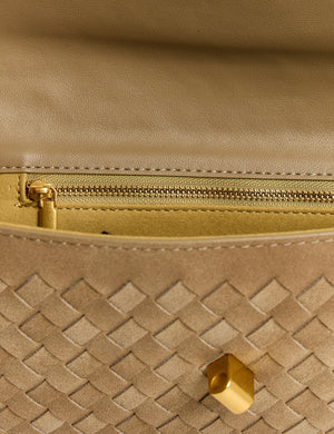 The Rose Stone Suedette Weave Rectangle Clutch Bag