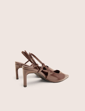 Salsa Chocolate Sling Back Pointed Toe Heels