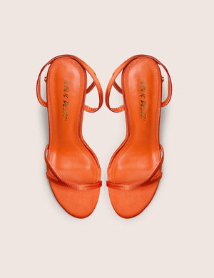 Samba Orange Satin Strappy Barely There Stiletto High Heels