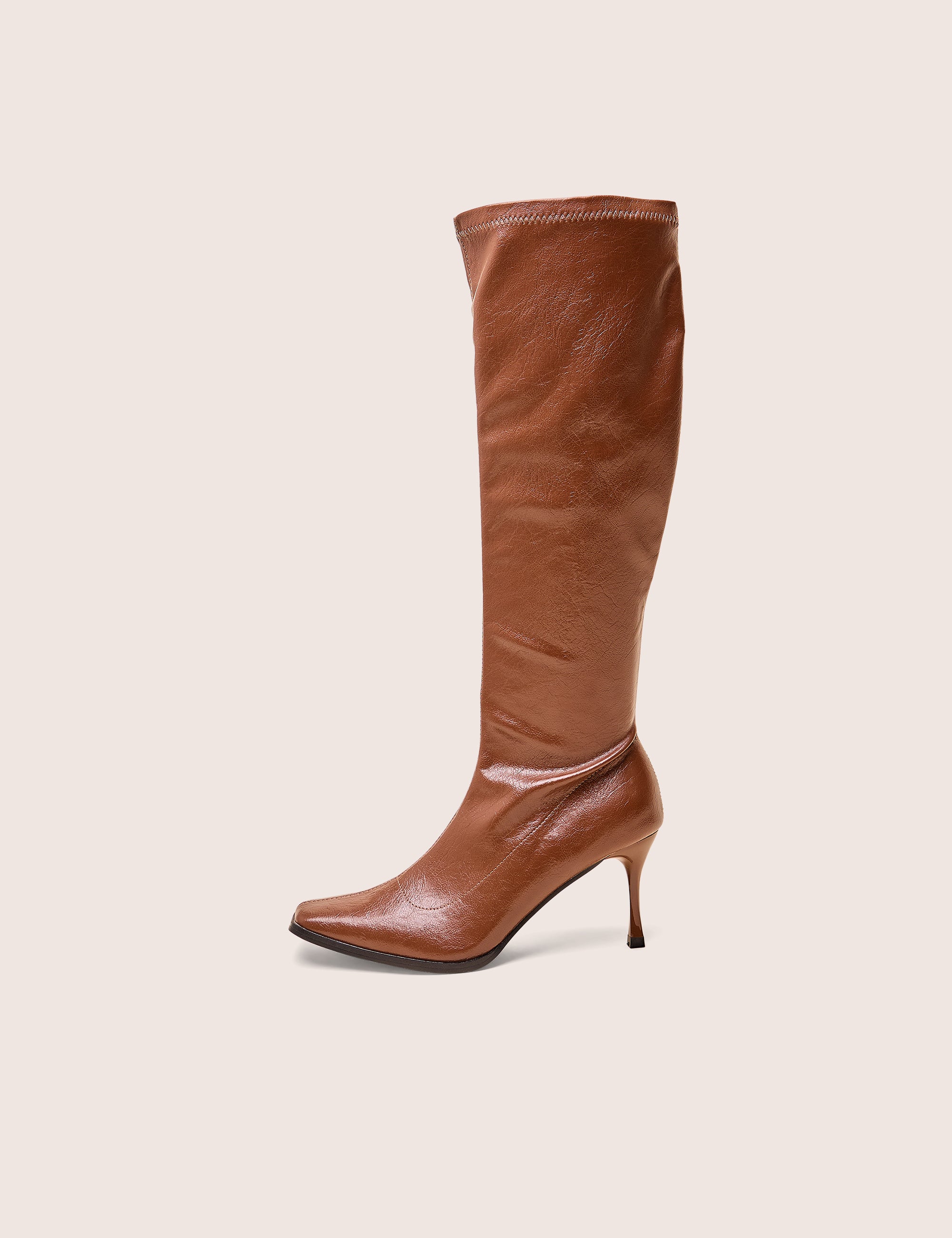 Scorpion Chocolate Mid Heel Sock Knee High Boots | Public Desire