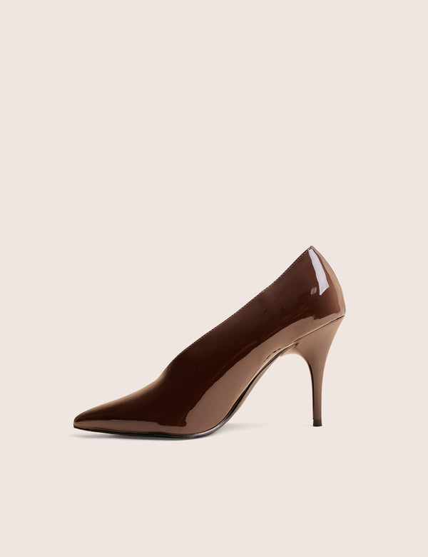 Sedona Brown Patent Court High Heels