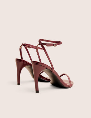 Selene Burgundy Patent Curved Heels Barely There