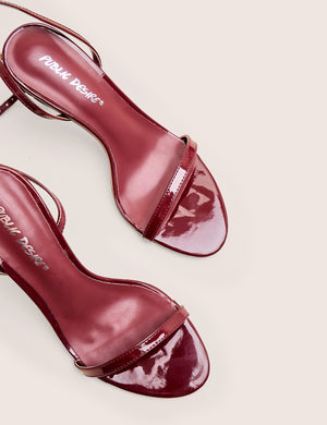 Selene Burgundy Patent Curved Heels Barely There