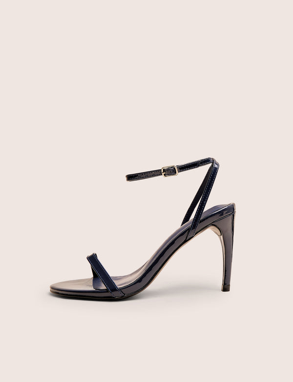 Selene Navy Patent Curved Heels Barely There