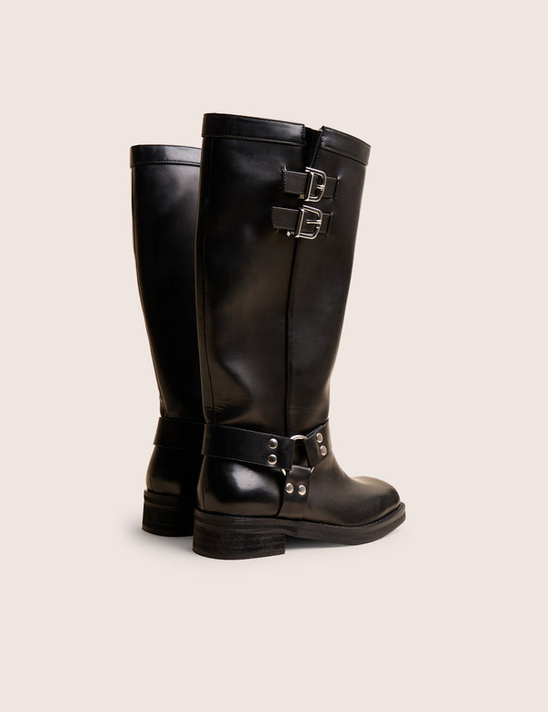 Sirius Black Vintage Buckle Knee Hight Flat Boots