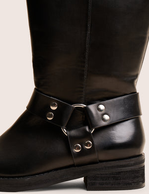Sirius Black Vintage Buckle Knee Hight Flat Boots