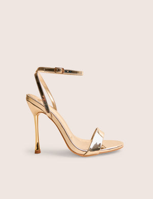 Soho Wide Fit Gold Metallic Barely There Strappy Stiletto Heels