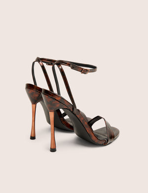 Soho Tortoise Print Barely There Strappy Stiletto Heels