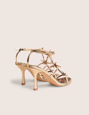 Starburst Gold Mirror Pu Starfish Detail Leopard Stiletto High Heels