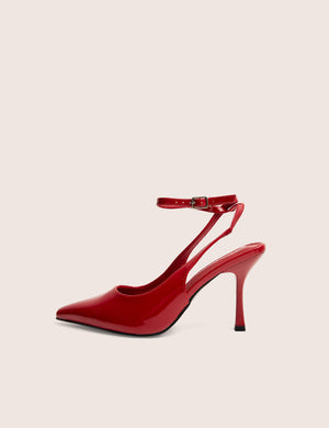 Sweet Talk Red Ankle Strap Court Heels