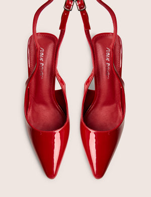 Sweet Talk Red Ankle Strap Court Heels