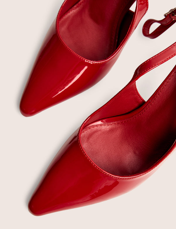 Sweet Talk Red Ankle Strap Court Heels