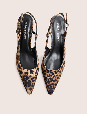 Salsa Leopard Print Sling Back Court Mid Heel