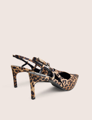 Salsa Leopard Print Sling Back Court Mid Heel