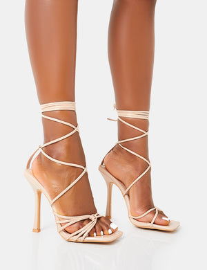 Nude lace on sale up high heels