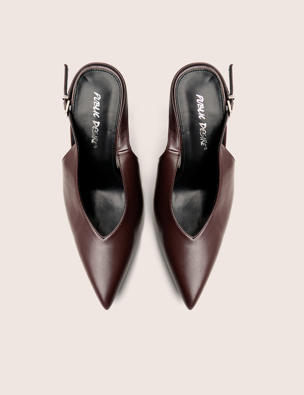 Tatti Burgundy Slingback Court Heel