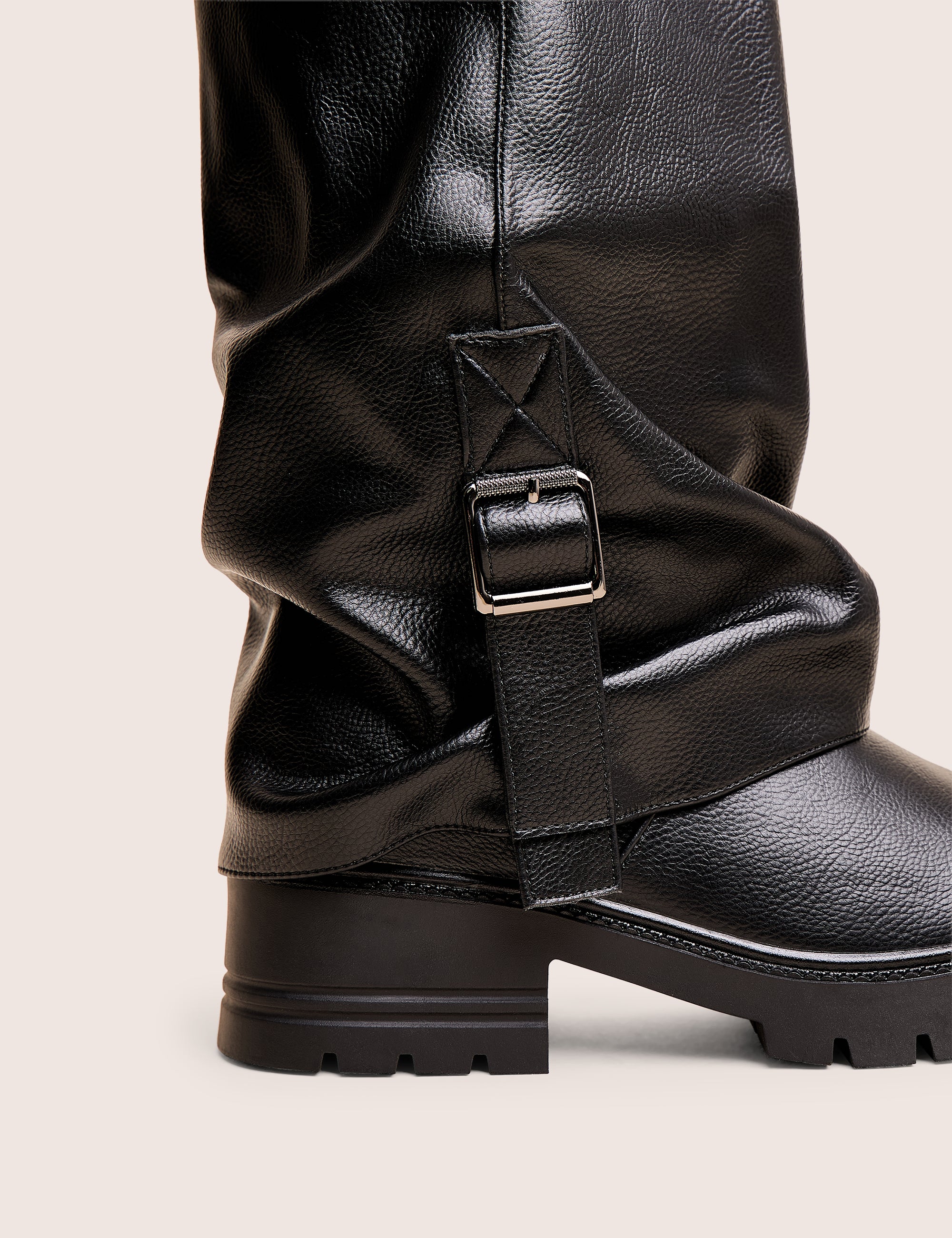 Fold-Over Zip Western Biker Boots