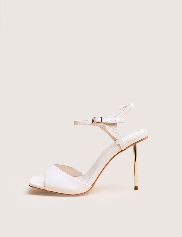 Vain Cream & Gold Pu Barley There Pencil Stiletto High Heels