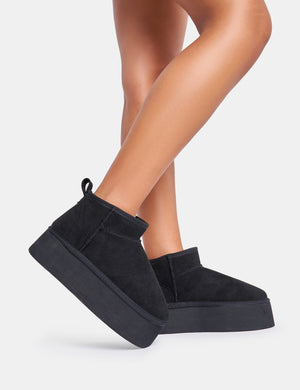 Faux suede online platform ankle boots