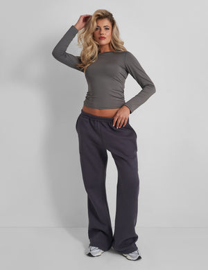 Super Stretch Long Sleeve Top Dark Grey