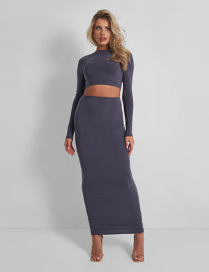 Slinky Column Maxi Skirt Slate