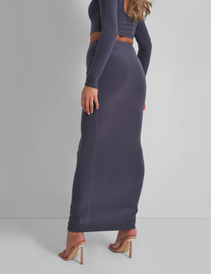 Slinky Column Maxi Skirt Slate