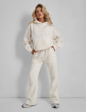 Kaiia Wide Leg Sweat Pants in Vanilla