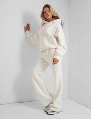 Kaiia Wide Leg Sweat Pants in Vanilla