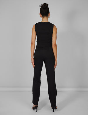 Tailored Extreme High Waisted Slim Leg Trousers Black