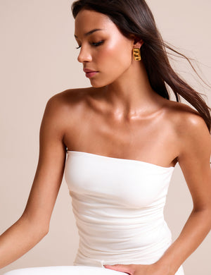 Bandeau Luxe Slinky Top White